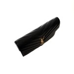 Saint Laurent Monogram Envelope Bag in Quilted Grained Leather